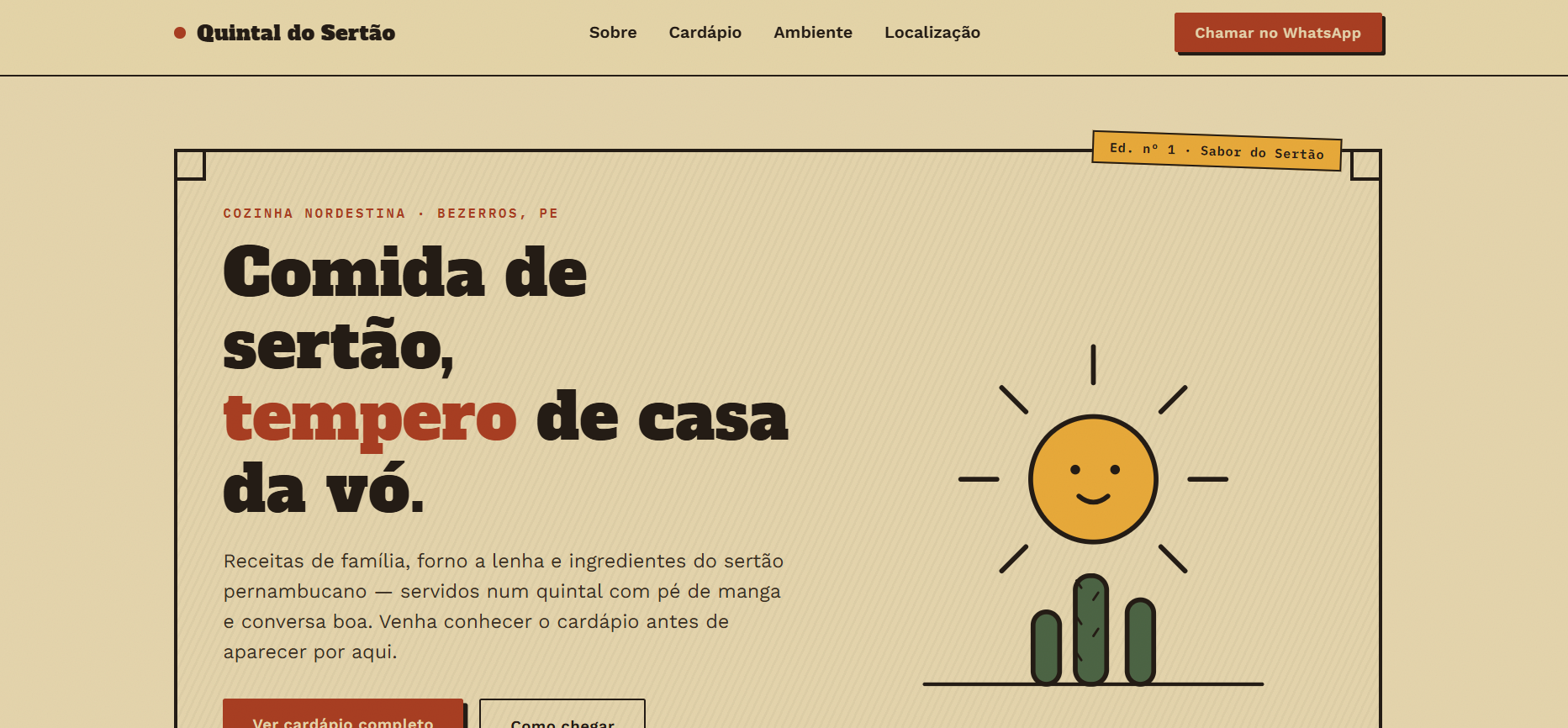 Capa do projeto Landing Page Restaurante